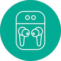 Earbuds Multi Color Circle Icon vector