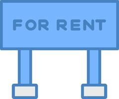 For Rent Line Filled Blue Icon vector