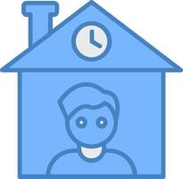 Home Owner Line Filled Blue Icon vector