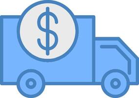 Delivery Van Line Filled Blue Icon vector