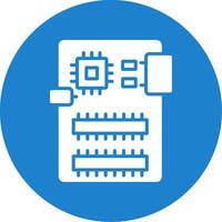 Circuit Board Multi Color Circle Icon vector