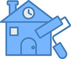 House Painting Line Filled Blue Icon vector