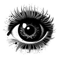 negro y blanco ilustración de el humano ojo iris vector