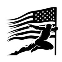 Black and White Illustration of the USA Flag vector