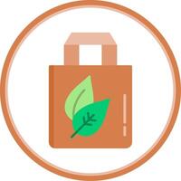 Organic Bag Flat Circle Icon vector