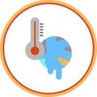 Global Warming Flat Circle Icon vector