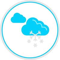 Snowing Flat Circle Icon vector