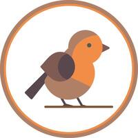 pájaro plano circulo icono vector