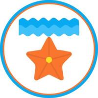 Starfish Flat Circle Icon vector