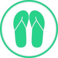 Sandals Flat Circle Icon vector