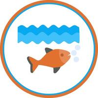 Fish Flat Circle Icon vector