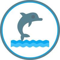 Dolphin Show Flat Circle Icon vector