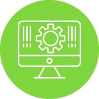 Monitor Multi Color Circle Icon vector