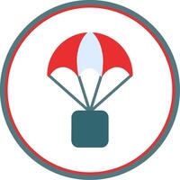 Parachute Flat Circle Icon vector