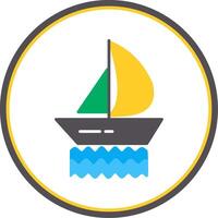 Yacht Flat Circle Icon vector