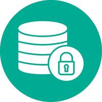 secure Database Multi Color Circle Icon vector