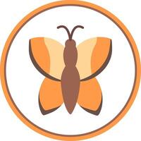 Butterfly Flat Circle Icon vector