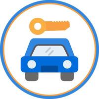 Car Rental Flat Circle Icon vector