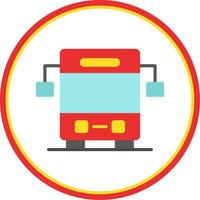 autobús plano circulo icono vector