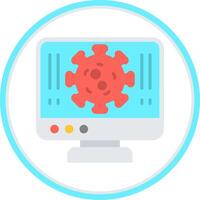 Virus Flat Circle Icon vector