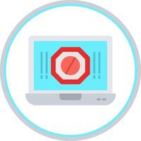 Ad Blocker Flat Circle Icon vector