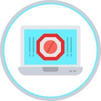 Ad Blocker Flat Circle Icon vector