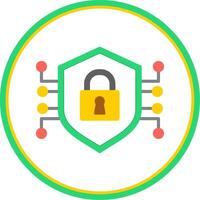 Encrypted Flat Circle Icon vector