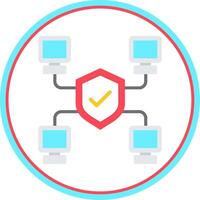 Network Flat Circle Icon vector