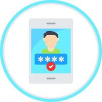 Authentication Flat Circle Icon vector