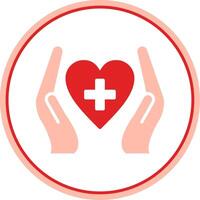 Heart Care Flat Circle Icon vector