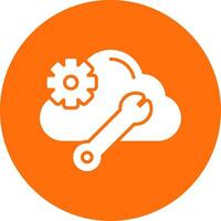 nube informática multi color circulo icono vector