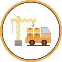 Loader Work Flat Circle Icon vector