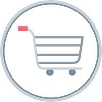 Cart Flat Circle Icon vector