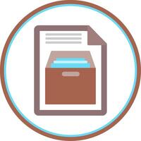 Box Closed Flat Circle Icon vector