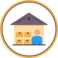 Warehouse Manager Flat Circle Icon vector