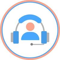 Call Center Flat Circle Icon vector