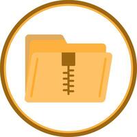 Zip Folder Flat Circle Icon vector