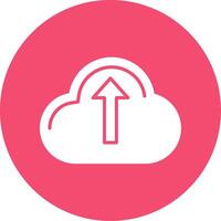 Cloud Uploading Multi Color Circle Icon vector