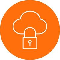 Cloud Lock Multi Color Circle Icon vector
