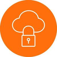 Cloud Lock Multi Color Circle Icon vector