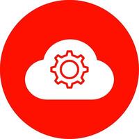 Cloud Settings Multi Color Circle Icon vector