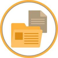 Document Folder Flat Circle Icon vector