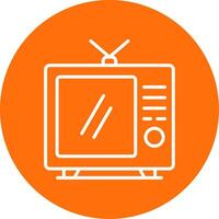 Tv Multi Color Circle Icon vector