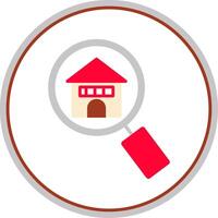 Search Building Flat Circle Icon vector