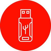 Flash Drive Multi Color Circle Icon vector