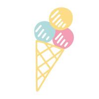 ice cream coloured outline illustration on white background vector