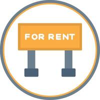 For Rent Flat Circle Icon vector