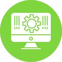 Monitor Multi Color Circle Icon vector