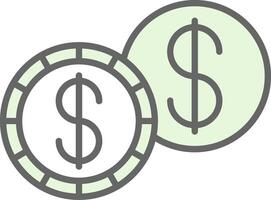 Dollar Fillay Icon Design vector