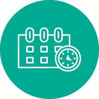 Time Management Multi Color Circle Icon vector